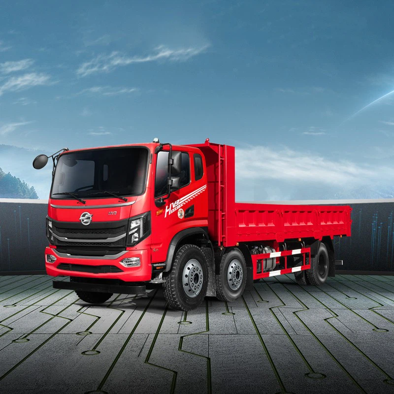 Construction Waste Dump Truck Lorry Crane Flat Dump Truck