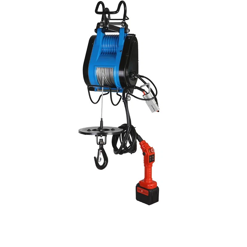 Factory 500-1000kg 30m Aluminum Electric Scaffold Winch Lifting Crane Wire Rope Hoist Crane